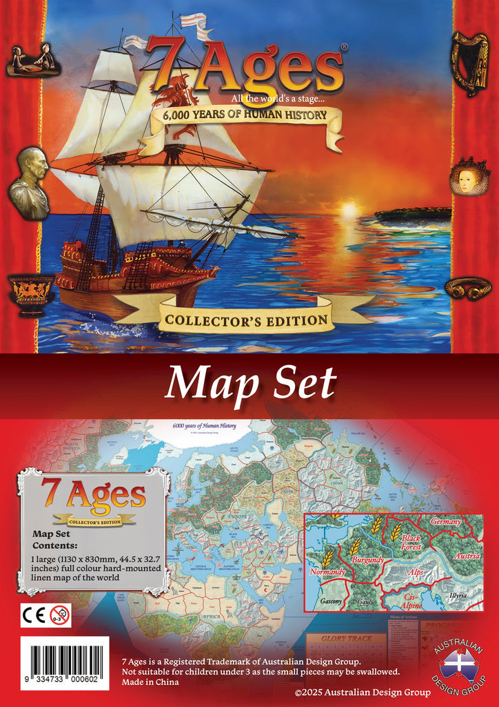 7 Ages CE hard-mounted Linen World Map (advance order)